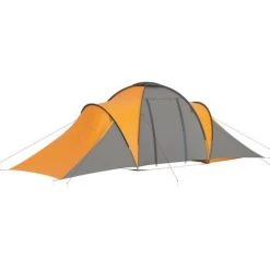 TRUE DEAL Tente De Camping 6 Personnes Gris Et Orange -Pergola Soldes 57839947 3