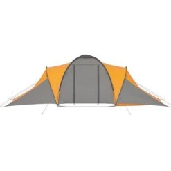 TRUE DEAL Tente De Camping 6 Personnes Gris Et Orange -Pergola Soldes 57839947 4