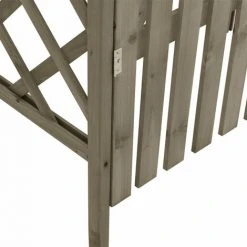 TRUE DEAL Pergola Avec Portail 116x40x204 Cm Gris Bois De Sapin Massif -Pergola Soldes 57845321 5