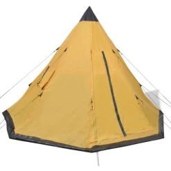 GroupM Tente De Camping En Plein Air Pour 4 Personnes Pour Le Camping En Plein Air, Les Festivals Et Les Vacances En Camping (jaune) -Pergola Soldes 57870129 2
