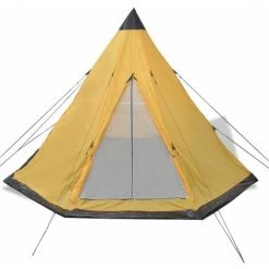GroupM Tente De Camping En Plein Air Pour 4 Personnes Pour Le Camping En Plein Air, Les Festivals Et Les Vacances En Camping (jaune) -Pergola Soldes 57870129 3