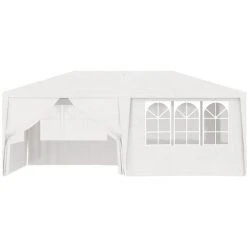 INLIFE Tente De Réception Et Parois Latérales 4x6 M Blanc 90 G/m² -Pergola Soldes 57884775 2