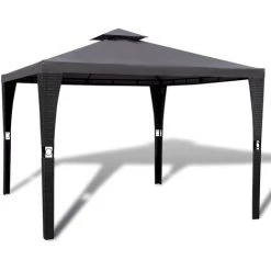INLIFE Tonnelle Avec Toit 3x3 M Gris Foncé -Pergola Soldes 57884921 2