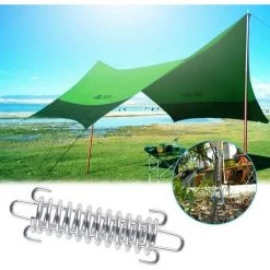 MACARON Tente Corde Résistante, Boucle De Corde Pour Tente En Acier Inoxydable Pour La Randonnée Camping Pêche Pique Nique Voyager 10pcs LO-Ron -Pergola Soldes 57915786 5