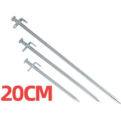 PERLE RARE 3x Piquets De Tente En Acier - Piquets Longs Et Robustes Pour Le Camping Et L'extérieur - Piquet De Tente(20cm) 4 PERLE RARE 3x Piquets De Tente En Acier - Piquets Longs Et Robustes Pour Le Camping Et L'extérieur - Piquet De Tente(20cm) – Image 2