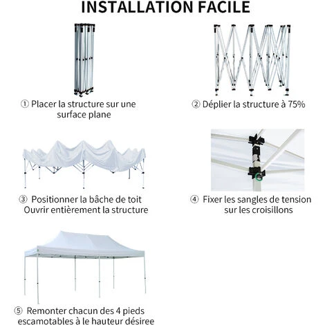 GREADEN Tonnelle De Jardin 3x6m + 4 Murs Pleins Avec 2 Porte ,Tente Pliante Avec Tube 32mm En Acier + Polyester 220g/㎡ ÉTANCHE ,Tente Pliante + Sac De Transport - Vert 7 GREADEN Tonnelle De Jardin 3x6m + 4 Murs Pleins Avec 2 Porte ,Tente Pliante Avec Tube 32mm En Acier + Polyester 220g/㎡ ÉTANCHE ,Tente Pliante + Sac De Transport - Vert – Image 5