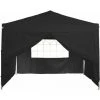 GREADEN Tonnelle De Jardin 3x3m + 4 Pack Côtés Avec 1 Fenêtres ECO Tube 30mm En ALU & ACIER Bâche 220g/m² ENDUIT PVC 100% ÉTANCHE Tente Pliante + Sac De Transport - Noir -Pergola Soldes 58040536 1