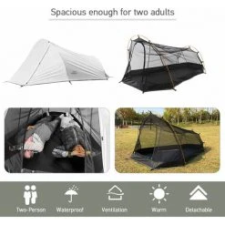 LITZEE Tente De Réception Et Barnum Tente De Camping D'alpinisme En Plein Air Pour Deux Personnes En Aluminium Ultralegere Pole 2, Vert Armee 8 LITZEE Tente De Réception Et Barnum Tente De Camping D'alpinisme En Plein Air Pour Deux Personnes En Aluminium Ultralegere Pole 2, Vert Armee -Pergola Soldes 58109907 2