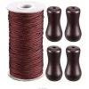 TRIOMPHE Corde D'Ombrage Tressé Marron 50 M/Rouleau Avec 4 Pièces Marron Pendentif En Bois Pour Aluminium Store Ombre, Plante De Jardinage Et De L'Artisanat (Marron)T-Audace -Pergola Soldes 58166532 1