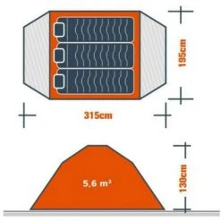 Tente 3 Places SURPASS SURPTENT301G Gris -Pergola Soldes 58215248 4