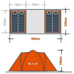 Tente Camping 4 Places SURPASS SURPTENT401G Gris 10 Tente Camping 4 Places SURPASS SURPTENT401G Gris -Pergola Soldes 58215250 4