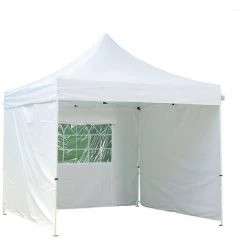 GREADEN Tente Pliante 3x3m + 4 Pack Côtés Avec 1 Fenêtres PREMIUM LIGHT Tube 32mm En Acier Bâche 220g/m² ENDUIT PVC 100% ÉTANCHE Barnum Pliante + Sac De Transport - Blanc