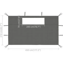 INLIFE Parois Latérales De Belvédère Avec Fenêtres 2 Pcs Anthracite -Pergola Soldes 58274774 5