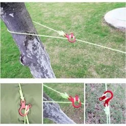 PERLE RARE Tendeur De Corde Tendeur Camping En Alliage D'Aluminium Crochet Ajusteur De Corde Durable Antidérapant Pour Tente Bâche Randonnée Camping（Rouge (Forme D'escargot)） -Pergola Soldes 58303049 5