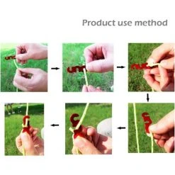 PERLE RARE Tendeur De Corde Tendeur Camping En Alliage D'Aluminium Crochet Ajusteur De Corde Durable Antidérapant Pour Tente Bâche Randonnée Camping（Bleu） -Pergola Soldes 58303120 4