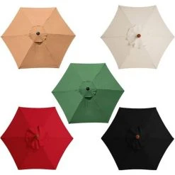 DKSFJKL Housse De Rechange Pour Parasol De 3 M, 6 Baleines, Résistant à La Décoloration - Pour Terrasse, Extérieur, Terrasse, Parasol De Table De Marché, Pelouse, Piscine - Rouge - Format A4 -Pergola Soldes 58332509 3