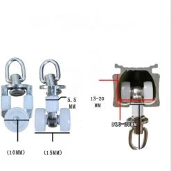 DONTODENT Rouleaux De Rail Planeur De Voie De Rideau Plastique Twin à Roulettes En Alliage D'aluminium 20 Pièces - Roue Carrée Rotative En Alliage à 360 °