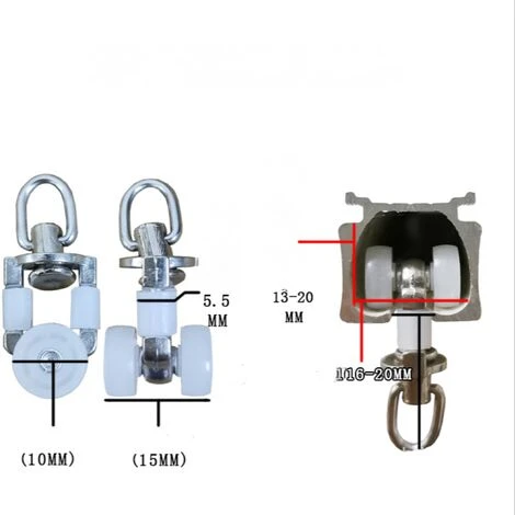 DONTODENT Rouleaux De Rail Planeur De Voie De Rideau Plastique Twin à Roulettes En Alliage D'aluminium 20 Pièces - Roue Carrée Rotative En Alliage à 360 ° 3 DONTODENT Rouleaux De Rail Planeur De Voie De Rideau Plastique Twin à Roulettes En Alliage D'aluminium 20 Pièces - Roue Carrée Rotative En Alliage à 360 °