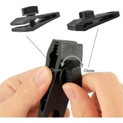 ABCRITAL 30Pcs Clip Tente, Tente Pince Bâche Clip De Bâche Auvents Clip Boucle Auvent Outil Avec 10 Crochets À Clip, 10 Cordes Connectées Et 10 Mousquetons Pour Tentes -Pergola Soldes 58345036 4