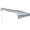 VINGO Store De Balcon Store Banne Manuel Store Extérieur Auvent Balcon Articulé Anti-UV Terrasse Jardin Gris Blanc 250 X 200 Cm - Gris