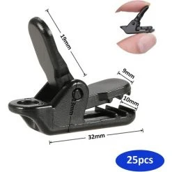 TANABATA 25Pcs Tente Clips,Clips De Fixation,Clip,Camping Bâche Noir Pince Pour Auvent Coupe-Vent Snaps En Plastique Pinces Plastique Pince Plastique Petite Pince Bâche Clip Auvent Pour Activités De Plein Air -Pergola Soldes 58461683 3