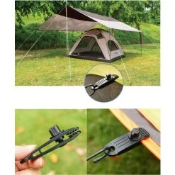 TANABATA 6 Pèces Clips De Bâche, Tente Clips En Plastique En Forme De Crocodile, Multifonctions Camping Tente Tarp Clips Pour Camping, Housse De Voiture, Housse De Bateau, Caravane, Auvent -Pergola Soldes 58461730 3