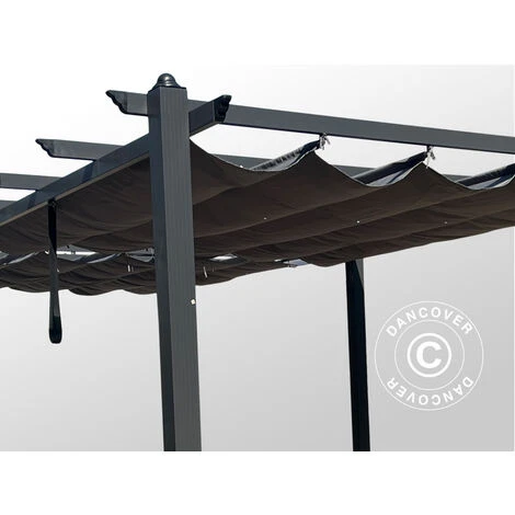 DANCOVER Tonnelle De Jardin Pergola Santa Cruz, 3x6m, Noir/Gris - Noir/Gris 7 DANCOVER Tonnelle De Jardin Pergola Santa Cruz, 3x6m, Noir/Gris - Noir/Gris – Image 5