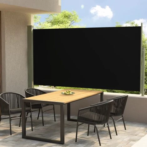 VidaXL Auvent Latéral Rétractable De Patio 160x300 Cm Noir - Noir 3 VidaXL Auvent Latéral Rétractable De Patio 160x300 Cm Noir - Noir