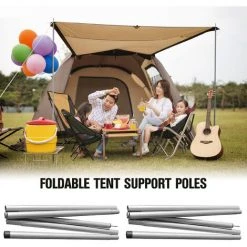 SUPERSELLER Poteaux De Support De Bâche De Tente Pliable Multi-sections Poteaux De Tente De Camping En Acier Pour Auvent De Porche Auvent Auvent De Soleil Support De Voiles D'ombrage - 2,0 Mètres - 2,0 Mètres -Pergola Soldes 58674693 5