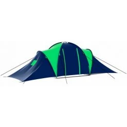 INLIFE Tente De Camping 9 Personnes Bleu Et Vert - Multicolore -Pergola Soldes 58691345 2