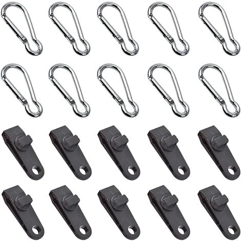 REGALI Clip De Bâche, Tente Pince Bâche, Mousqueton, Corde élastique, Pour Bâche, Camping, Auvents, La Couverture De Voiture, Lot De 10 (20Pcs) 3 REGALI Clip De Bâche, Tente Pince Bâche, Mousqueton, Corde élastique, Pour Bâche, Camping, Auvents, La Couverture De Voiture, Lot De 10 (20Pcs)