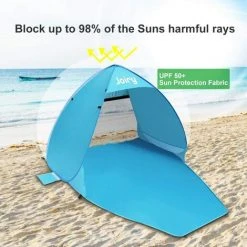 DEVENIRRICHE Tente De Plage, Pop-up Anti UV Abri De Plage 2 Ou 3 Personnes Abri Soleil UPF 50+ ,Extérieur Portatif Pour Plage Camp Bain De Soleil Tente De Camping Pour Famille, Camping, Randonnée, Pêche, Plage -Pergola Soldes 58753214 5