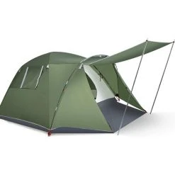 COSTWAY Tente De Camping 4 Personnes, Tente Dôme Avec Double Couche Imperméable, Piquets Et Cordes Coupe-Vent, Tente Légère Et Portable Avec Sac De Transport, Idéale Pour Camping Et Randonnée -Pergola Soldes 58758591 3