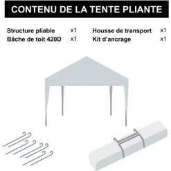 GREADEN Tente Pliante 3x3m ECO BRISO Tube 30mm En ALU & ACIER Bâche 220g/m² ENDUIT PVC 100% ÉTANCHE Tente Pliante De Réception Sac De Transport - Noir -Pergola Soldes 5878449 5