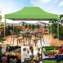 GREADEN Tente Pliante 3x4,5m PREMIUM LIGHT Tube 32mm En Acier Bâche 220g/m² ENDUIT PVC 100% ÉTANCHE Pavillon Jardin Tonnelle Réception, Sac De Transport - Vert -Pergola Soldes 5878452 2