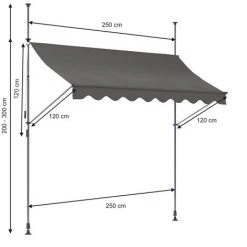 VITALISPA Marquise De Balcon 250x120cm Anthracite Enroulable 9 VITALISPA Marquise De Balcon 250x120cm Anthracite Enroulable -Pergola Soldes 59119762 3
