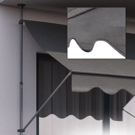 VITALISPA Marquise De Balcon 250x120cm Anthracite Enroulable 7 VITALISPA Marquise De Balcon 250x120cm Anthracite Enroulable – Image 5