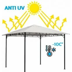 ELIOS PARASOLS Toile De Remplacement 3x3 Gazebo Style Couverture Uv -Pergola Soldes 5912018 3