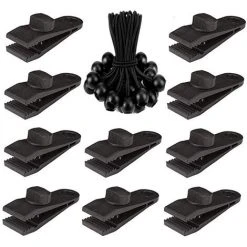 QERSTA Lot De 10 Clips De Bâche Clips D'auvent Tendeur Tendeur Élastique Pour Tentes, Capotes, Auvents, Bannières, Canotage