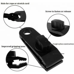 QERSTA Lot De 10 Clips De Bâche Clips D'auvent Tendeur Tendeur Élastique Pour Tentes, Capotes, Auvents, Bannières, Canotage -Pergola Soldes 59162449 4