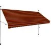 INLIFE Auvent Manuel Rétractable 300 Cm Orange Et Marron - Multicolore 2 INLIFE Auvent Manuel Rétractable 300 Cm Orange Et Marron - Multicolore -Pergola Soldes 59171479 1