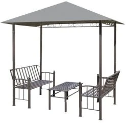 INLIFE Chapiteau De Jardin Avec Table Et Bancs 2,5x1,5x2,4m Anthracite - Anthracite 8 INLIFE Chapiteau De Jardin Avec Table Et Bancs 2,5x1,5x2,4m Anthracite - Anthracite -Pergola Soldes 59172470 2