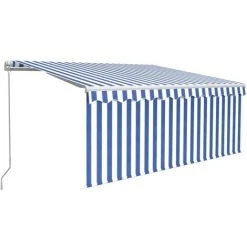 INLIFE Auvent Manuel Rétractable Et Store Et LED 3x2,5 M Bleu Et Blanc - Bleu 8 INLIFE Auvent Manuel Rétractable Et Store Et LED 3x2,5 M Bleu Et Blanc - Bleu -Pergola Soldes 59173112 2