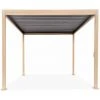 ALICE'S GARDEN Pergola Bioclimatique Coloris Bois – Triomphe – 300x300cm. Aluminium. à Lames Orientables - Bois -Pergola Soldes 59201017 1