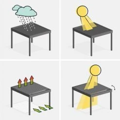 ALICE'S GARDEN Pergola Bioclimatique Coloris Bois – Triomphe – 300x300cm. Aluminium. à Lames Orientables - Bois 8 ALICE'S GARDEN Pergola Bioclimatique Coloris Bois – Triomphe – 300x300cm. Aluminium. à Lames Orientables - Bois -Pergola Soldes 59201017 3