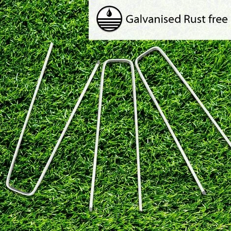 OUSUDELA Lot De 50 Piquet Jardin De Fixation En Acier Galvanisé 100 Mm/4"- Ancrage Au Sol Toile Paillage Agrafes Pour Bache Mauvaise Herbe 5 OUSUDELA Lot De 50 Piquet Jardin De Fixation En Acier Galvanisé 100 Mm/4"- Ancrage Au Sol Toile Paillage Agrafes Pour Bache Mauvaise Herbe – Image 3