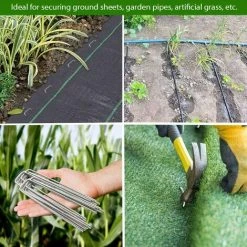 OUSUDELA Lot De 50 Piquet Jardin De Fixation En Acier Galvanisé 100 Mm/4"- Ancrage Au Sol Toile Paillage Agrafes Pour Bache Mauvaise Herbe 10 OUSUDELA Lot De 50 Piquet Jardin De Fixation En Acier Galvanisé 100 Mm/4"- Ancrage Au Sol Toile Paillage Agrafes Pour Bache Mauvaise Herbe -Pergola Soldes 59207278 4
