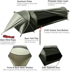 SYLAETO Tente Simple Ultra-légère, Tente De Camping étanche, Adaptée à La Randonnée Et à La Pêche En Plein Air, Vert Armée -Pergola Soldes 59285168 4