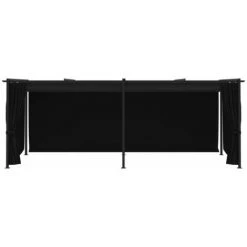 Topdeal Tonnelle Avec Rideaux 3x6 M Anthracite Acier FF48055_FR -Pergola Soldes 59289228 4