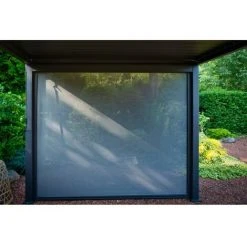 OMBREA Pergola Bioclimatique Ombréa® 3x6 + 2 Stores Latéraux Anthracite -Pergola Soldes 59315434 3